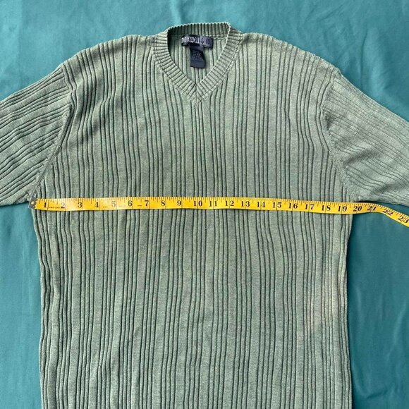 Vintage Olive Green Ribbed Knit Maxwell and Co Silk Sweater Shirt Size XXL - Picture 3 of 6